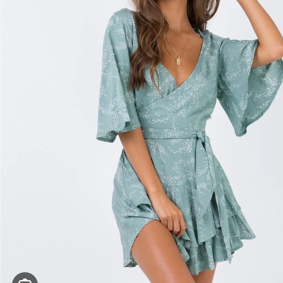 sage princes polly romper - Picture 2 of 4